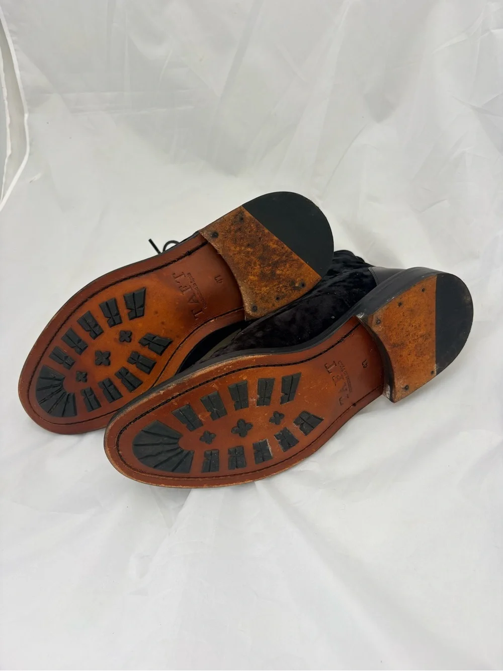 Taft Black Velvet and Leather Cap-Toe Chukka Boots